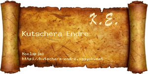Kutschera Endre névjegykártya